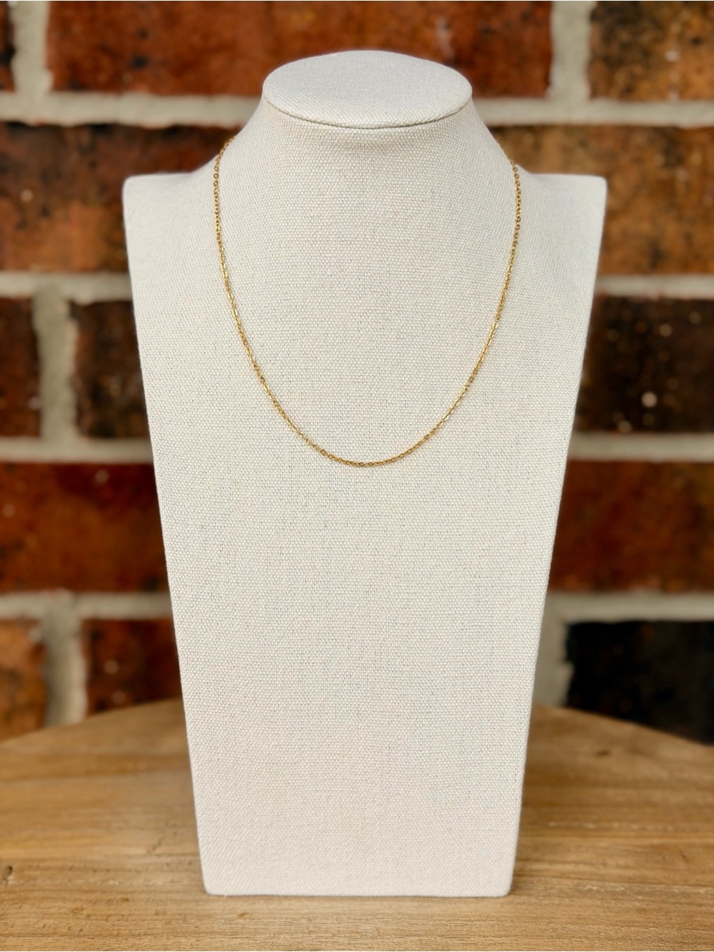 16” Crimped Gold Chain Necklace